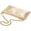imageOYOANGLE Womens Metallic Chain Shoulder Bag Satin Evening Purse Tote Bags Zipper Formal Clutch HandbagsGold