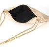 imageOYOANGLE Womens Metallic Chain Shoulder Bag Satin Evening Purse Tote Bags Zipper Formal Clutch HandbagsGold