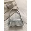 imageOYOANGLE Womens Metallic Flap Shoulder Bags Adjustable Strap Y2K Tote Handbags Evening Purses Crossbody BagSilver