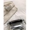 imageOYOANGLE Womens Metallic Flap Shoulder Bags Adjustable Strap Y2K Tote Handbags Evening Purses Crossbody BagSilver