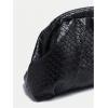 imageOYOANGLE Womens Minimalist Woven Leather Clutch Purses Textured Kiss Lock Pleated Vintage Evening HandbagsBlack