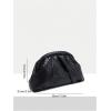 imageOYOANGLE Womens Minimalist Woven Leather Clutch Purses Textured Kiss Lock Pleated Vintage Evening HandbagsBlack