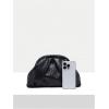 imageOYOANGLE Womens Minimalist Woven Leather Clutch Purses Textured Kiss Lock Pleated Vintage Evening HandbagsBlack