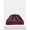 imageOYOANGLE Womens Minimalist Woven Leather Clutch Purses Textured Kiss Lock Pleated Vintage Evening HandbagsBurgundy