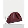 imageOYOANGLE Womens Minimalist Woven Leather Clutch Purses Textured Kiss Lock Pleated Vintage Evening HandbagsBurgundy