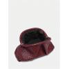 imageOYOANGLE Womens Minimalist Woven Leather Clutch Purses Textured Kiss Lock Pleated Vintage Evening HandbagsBurgundy