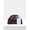 imageOYOANGLE Womens Minimalist Woven Leather Clutch Purses Textured Kiss Lock Pleated Vintage Evening HandbagsRust Brown
