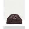 imageOYOANGLE Womens Minimalist Woven Leather Clutch Purses Textured Kiss Lock Pleated Vintage Evening HandbagsRust Brown