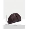 imageOYOANGLE Womens Minimalist Woven Leather Clutch Purses Textured Kiss Lock Pleated Vintage Evening HandbagsRust Brown