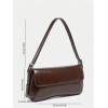 imageOYOANGLE Womens Pu Leather Flap Vintage Underarm Bags Top Handle Clutch Handbags Casual Mini Shoulder BagsBrown