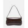 imageOYOANGLE Womens Pu Leather Flap Vintage Underarm Bags Top Handle Clutch Handbags Casual Mini Shoulder BagsBrown
