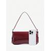 imageOYOANGLE Womens Pu Leather Flap Vintage Underarm Bags Top Handle Clutch Handbags Casual Mini Shoulder BagsBurgundy