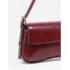 imageOYOANGLE Womens Pu Leather Flap Vintage Underarm Bags Top Handle Clutch Handbags Casual Mini Shoulder BagsBurgundy
