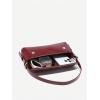imageOYOANGLE Womens Pu Leather Flap Vintage Underarm Bags Top Handle Clutch Handbags Casual Mini Shoulder BagsBurgundy
