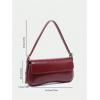 imageOYOANGLE Womens Pu Leather Flap Vintage Underarm Bags Top Handle Clutch Handbags Casual Mini Shoulder BagsBurgundy