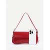 imageOYOANGLE Womens Pu Leather Flap Vintage Underarm Bags Top Handle Clutch Handbags Casual Mini Shoulder BagsRed