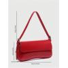 imageOYOANGLE Womens Pu Leather Flap Vintage Underarm Bags Top Handle Clutch Handbags Casual Mini Shoulder BagsRed