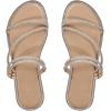 imageOYOANGLE Womens Rhinestone Flat Sandals Fashion Slides Open Toe Slide Casual SlippersApricot Silver