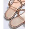 imageOYOANGLE Womens Rhinestone Flat Sandals Fashion Slides Open Toe Slide Casual SlippersChampagne Solid
