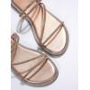 imageOYOANGLE Womens Rhinestone Flat Sandals Fashion Slides Open Toe Slide Casual SlippersChampagne Solid