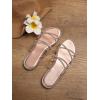 imageOYOANGLE Womens Rhinestone Flat Sandals Fashion Slides Open Toe Slide Casual SlippersRose Gold