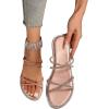 imageOYOANGLE Womens Rhinestone Flat Sandals Fashion Slides Open Toe Slide Casual SlippersRose Gold