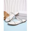 imageOYOANGLE Womens Rhinestone Flat Sandals Fashion Slides Open Toe Slide Casual SlippersWhite
