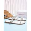 imageOYOANGLE Womens Rhinestone Flat Sandals Fashion Slides Open Toe Slide Casual SlippersWhite