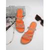 imageOYOANGLE Womens Rhinestone Strappy Open Toe Slide Sandals Slip on Casual Flat SandalsOrange