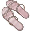 imageOYOANGLE Womens Rhinestone Strappy Open Toe Slide Sandals Slip on Casual Flat SandalsPink