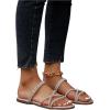 imageOYOANGLE Womens Rhinestone Strappy Open Toe Slide Sandals Slip on Casual Flat SandalsPink