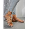 imageOYOANGLE Womens Rhinestone Strappy Open Toe Slide Sandals Slip on Casual Flat SandalsSilver