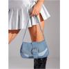 imageOYOANGLE Womens Y2K Color Block Hobo Shoulder Bags Top Handle Small Clutch Totes Denim Canvas Shoulder Crossbody BagsBlue