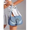 imageOYOANGLE Womens Y2K Color Block Hobo Shoulder Bags Top Handle Small Clutch Totes Denim Canvas Shoulder Crossbody BagsBlue
