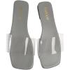 imageOYOANGLE Womens Clear Square Open Toe Sandals Pu Leather Flat Slide On Sandals Transparent Outdoor SlippersGrey