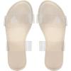 imageOYOANGLE Womens Clear Strap Flat Sandals Open Toe Double Band Casual Slide SandalsApricot