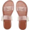 imageOYOANGLE Womens Clear Strap Flat Sandals Open Toe Double Band Casual Slide SandalsLight Brown