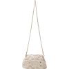 imageOYOANGLE Womens Crochet Chain Shoulder Bag Kiss Lock Boho Clutch Purse Handbags Woven Beach Crossbody BagsApricot