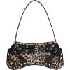 imageOYOANGLE Womens Leopard Print Shoulder Bags PU Leather Zipper Buckled Y2K Clutch Purses Funky Hobo BagBrown