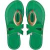 imageOYOANGLE Womens Metal Decor Leather Thong Sandals Open Toe Slip on Flat Sandal Casual Flip FlopsGreen