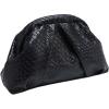 imageOYOANGLE Womens Minimalist Woven Leather Clutch Purses Textured Kiss Lock Pleated Vintage Evening HandbagsBlack