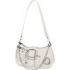 imageOYOANGLE Womens PU Leather Shoulder Bags Y2K Chain Decor Zipper Top Handle Handbags Small Underarm BagsWhite