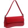 imageOYOANGLE Womens Pu Leather Flap Vintage Underarm Bags Top Handle Clutch Handbags Casual Mini Shoulder BagsRed