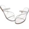 imageOYOANGLE Womens Rhinestone Flat Sandals Fashion Slides Open Toe Slide Casual SlippersWhite