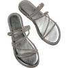 imageOYOANGLE Womens Rhinestone Strappy Open Toe Slide Sandals Slip on Casual Flat SandalsSilver