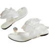 imageOYOANGLE Womens Rhinestone Toe Ring Bowknot Sandals Open Toe Flat Flip Flops Casual Elegant SandalsWhite