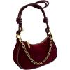 imageOYOANGLE Womens Suede Chain Decor Mini Shoulder Bags Zipper Clutch Purse Handbags Vintage Elegant Crossbody BagBurgundy