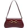 imageOYOANGLE Womens Vintage Leather Flap Shoulder Bags Buckled Decor Clutch Purse Handbags Elegant Underarm BagBurgundy