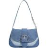 imageOYOANGLE Womens Y2K Color Block Hobo Shoulder Bags Top Handle Small Clutch Totes Denim Canvas Shoulder Crossbody BagsBlue