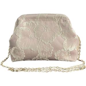 imageOYOANGLE Womens Flower Embroidery Clutch Purse Kiss Lock Shoulder Bags Evening HandbagPink